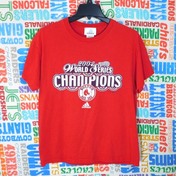 Vintage Adidas Boston Red Sox 2004 World Series Champions T Shirt Size M - Picture 1 of 4